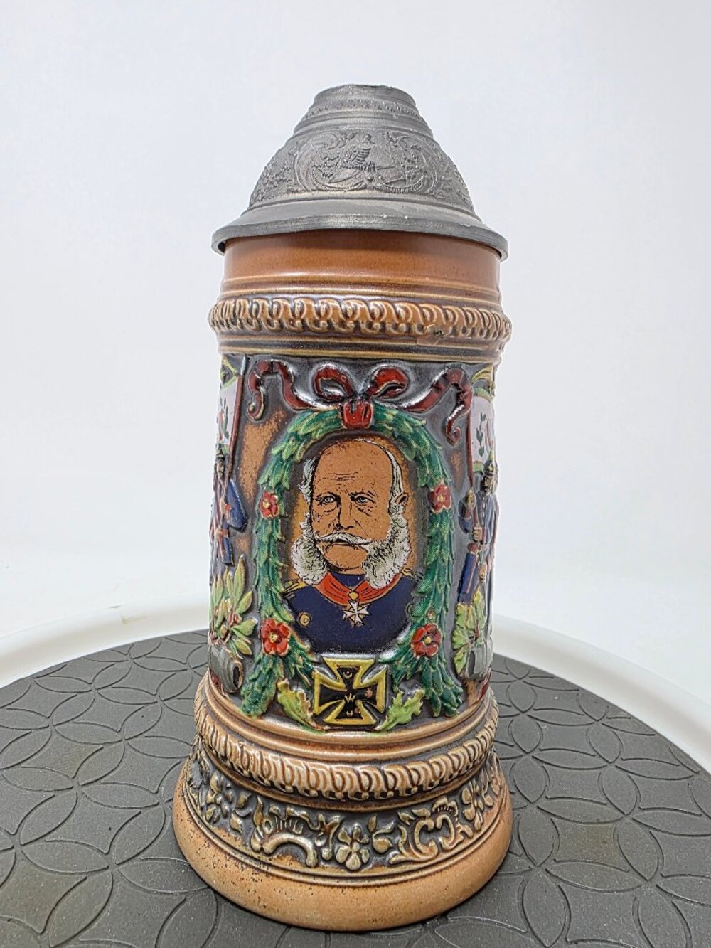 Vintage Gerz West German Regimental Beer Stein with Pewter Eagle Lid - S.P Gerez